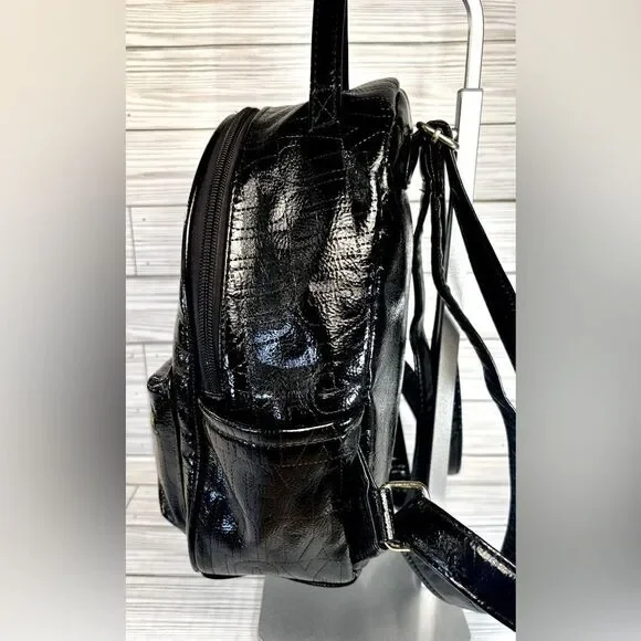 065- Juicy Couture Black Patten Leather Small Backpack - Picture 3 of 11